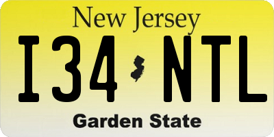 NJ license plate I34NTL