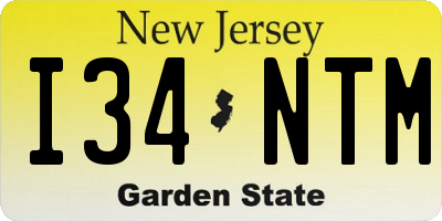 NJ license plate I34NTM