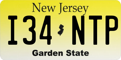 NJ license plate I34NTP