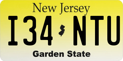 NJ license plate I34NTU