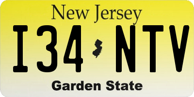 NJ license plate I34NTV