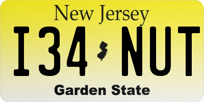 NJ license plate I34NUT