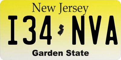 NJ license plate I34NVA