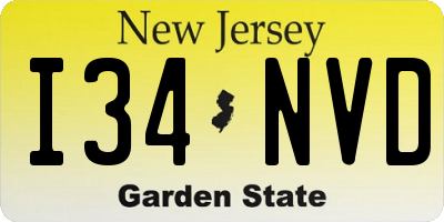 NJ license plate I34NVD