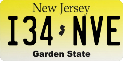 NJ license plate I34NVE