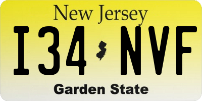NJ license plate I34NVF
