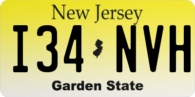 NJ license plate I34NVH