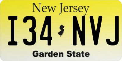 NJ license plate I34NVJ