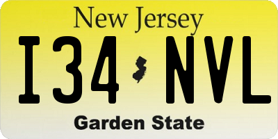 NJ license plate I34NVL