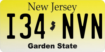 NJ license plate I34NVN