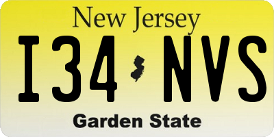NJ license plate I34NVS