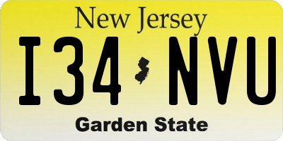 NJ license plate I34NVU