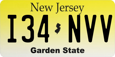 NJ license plate I34NVV