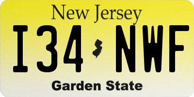 NJ license plate I34NWF
