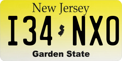 NJ license plate I34NXO