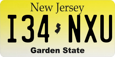 NJ license plate I34NXU