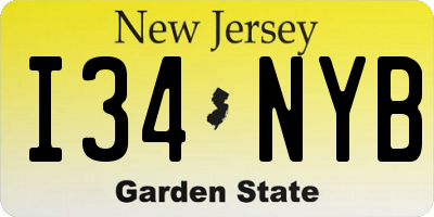 NJ license plate I34NYB