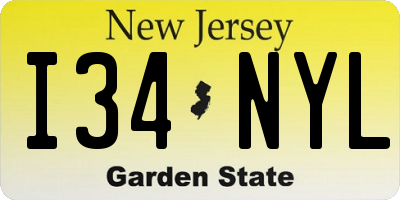 NJ license plate I34NYL
