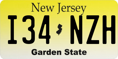 NJ license plate I34NZH