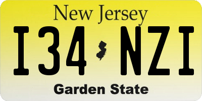 NJ license plate I34NZI