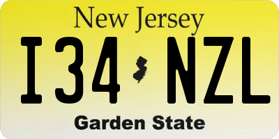 NJ license plate I34NZL