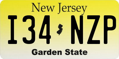 NJ license plate I34NZP