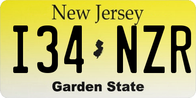 NJ license plate I34NZR