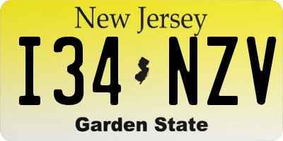 NJ license plate I34NZV