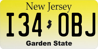 NJ license plate I34OBJ