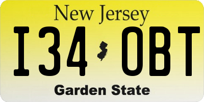 NJ license plate I34OBT