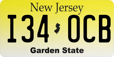 NJ license plate I34OCB