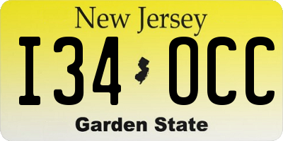 NJ license plate I34OCC