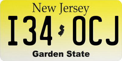 NJ license plate I34OCJ