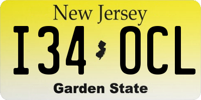 NJ license plate I34OCL