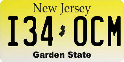 NJ license plate I34OCM
