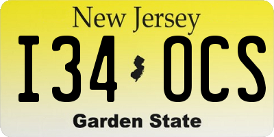 NJ license plate I34OCS