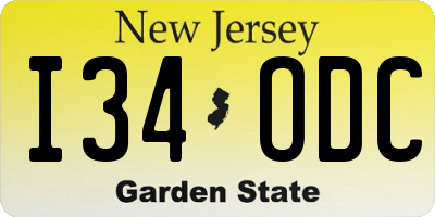 NJ license plate I34ODC