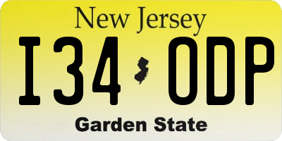 NJ license plate I34ODP