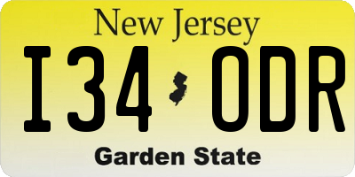 NJ license plate I34ODR