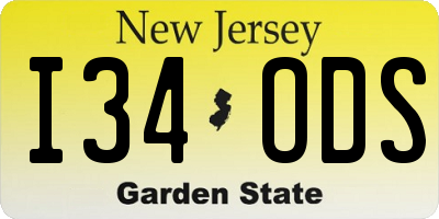 NJ license plate I34ODS