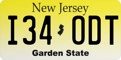NJ license plate I34ODT