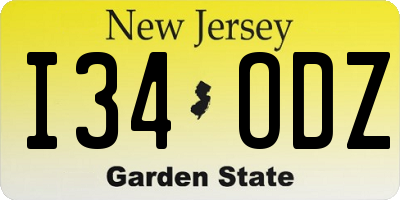 NJ license plate I34ODZ