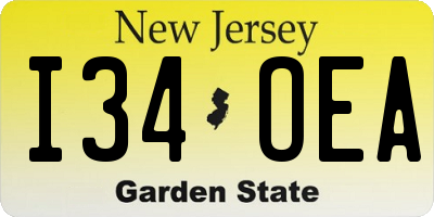 NJ license plate I34OEA