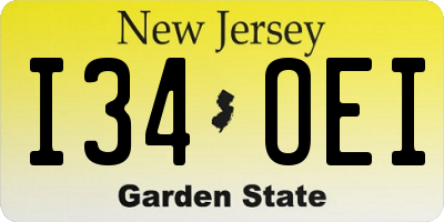 NJ license plate I34OEI
