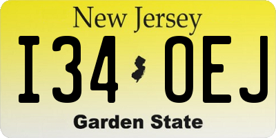 NJ license plate I34OEJ