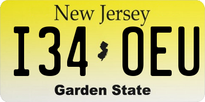 NJ license plate I34OEU