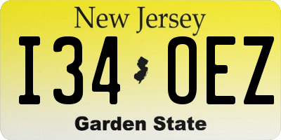 NJ license plate I34OEZ