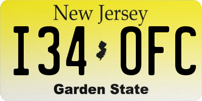 NJ license plate I34OFC