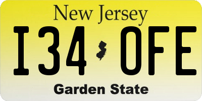 NJ license plate I34OFE