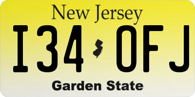 NJ license plate I34OFJ